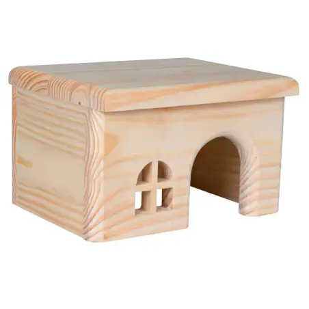 Casa Em Madeira De Pinho P/ Ratos, Hamsters 15x12x15  Trixie - 1040160133