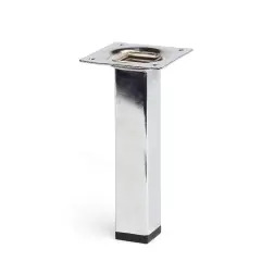 Pé Quadrado em Aço Cromado Brilhante Rei - 10cm - 1160440100