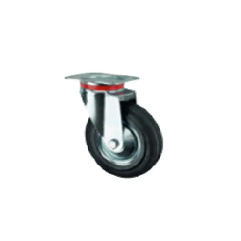 Roda em Borracha/Metal com Suporte Giratório Torneling