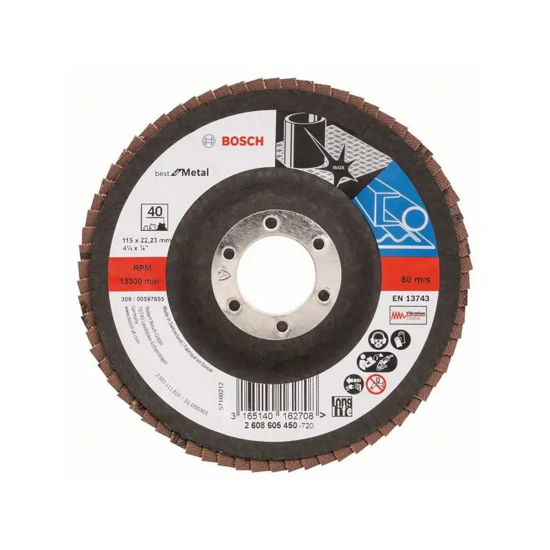 Disco de lamelas PRO X571, 115 mm, G40 2608605450 Bosch Disco de lamelas PRO X571, 115 mm, G40 2608605450 Bosch