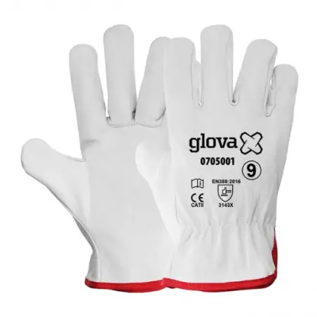 Luva Pele de Vaca Chefe com Ribete Cinza - 9 - 1350200087