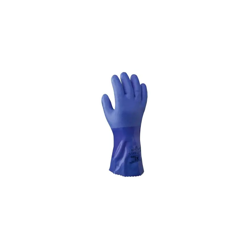 Luva de PVC Azul com Algodão 30cm Showa