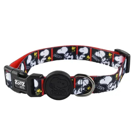 Coleira Preta/Frames Snoopy - XS - Circunf. Pescoço: 23-26cm - 1040080566