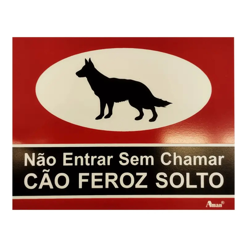 Placa Sinalizadora 13x10cm em PVC "Cão à Solta" Valpec