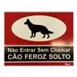 Placa Sinalizadora 13x10cm em PVC "Cão à Solta" Valpec