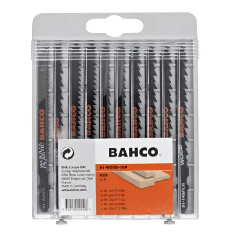 Conjunto Lâminas Tico-Tico Madeira 10peças 91-WOOD-10P Bahco - 1250300098