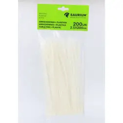 Abraçadeira Plástico Branca 25 X 200mm  Saurium SAURIUM - 1210210134