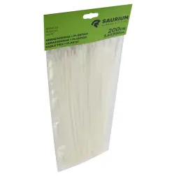 Abraçadeira Branca Plástica 3.6x300mm 200un  Saurium SAURIUM - 1210210135