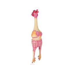 Galinha Vestida Com Som Original Latex - 48 Cm Trixie - 0410598076