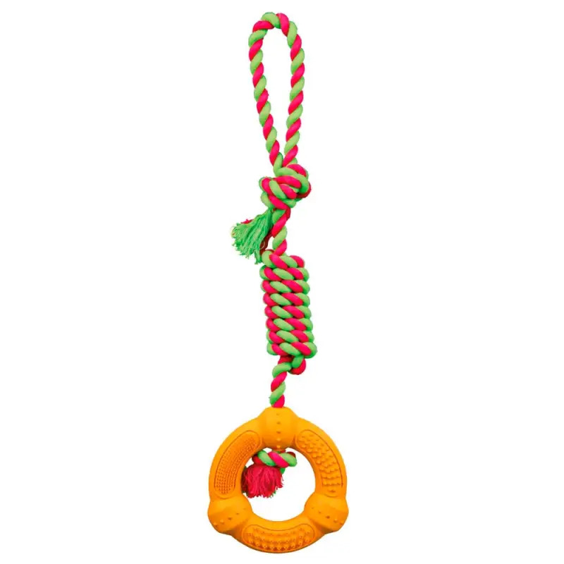 Brinquedo Argola com Corda 12x41cm para Cão Trixie
