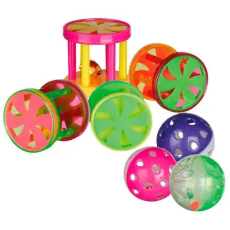 Bolas E Rolos Em Plastico P/ Gatos caixa C/ 60 Trixie - 0515192076