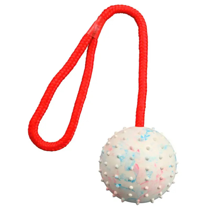 Bola Em Borracha C/ Corda Milticolorida - 6 X 30 Cm Trixie