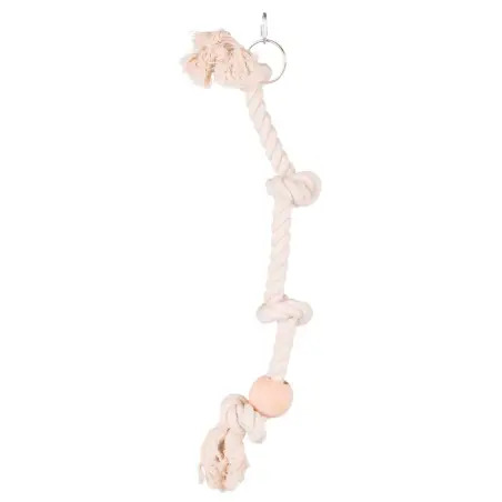 Baloiço Corda C/ Dois Nos E Bola De Madeira - 60 Cm Trixie - 1040190056
