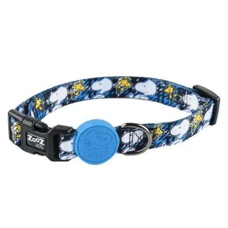 Coleira Azul/Xadrex Snoopy - XS - Circunf. Pescoço: 23-36cm - 1040080564