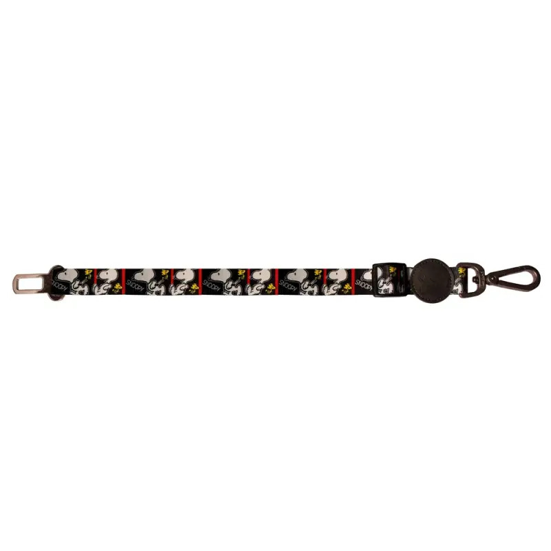 Trela de Engate para Cinto de Segurança Preto/Frames Snoopy