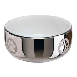 Gamela Em Ceramica P/ Gatos 0,3 Lt/ø11 Cm prata/bran Trixie - 1040090540