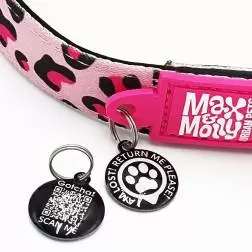 Max & Molly - Coleira C/ Id Tag "leopard Pink" ta Max&Molly #2 - 1040080826