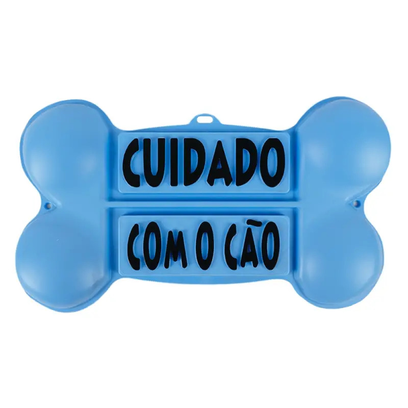 Placa Cuidado C/ O Cao plastico Forma De Osso EX
