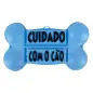 Placa Cuidado C/ O Cao plastico Forma De Osso EX