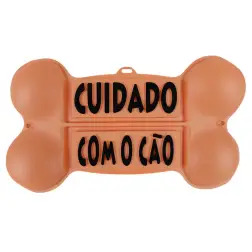 Placa Cuidado C/ O Cao plastico Forma De Osso EX - 1630070118