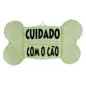 Placa Cuidado C/ O Cao plastico Forma De Osso EX