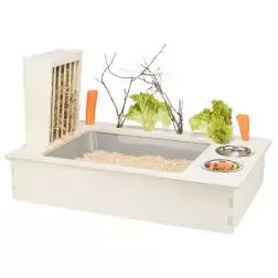 Alimentador Em Madeira C/ Gamelas/porta Feno 70x41x47 Trixie - 1040090537