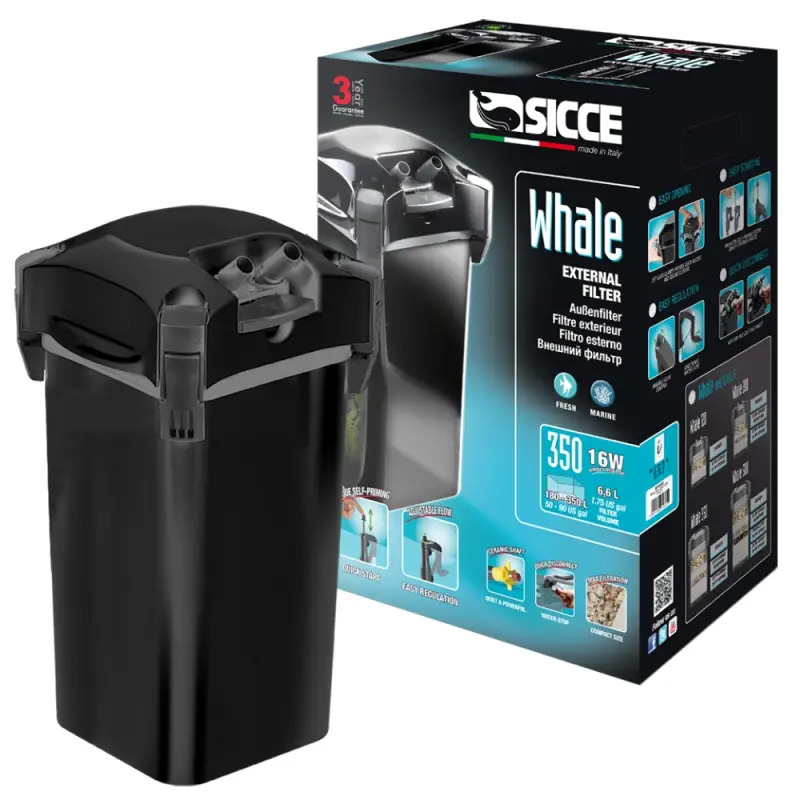 Filtro Exterior Whale 350 c/ Easy Start 1.100 L/h Sicce