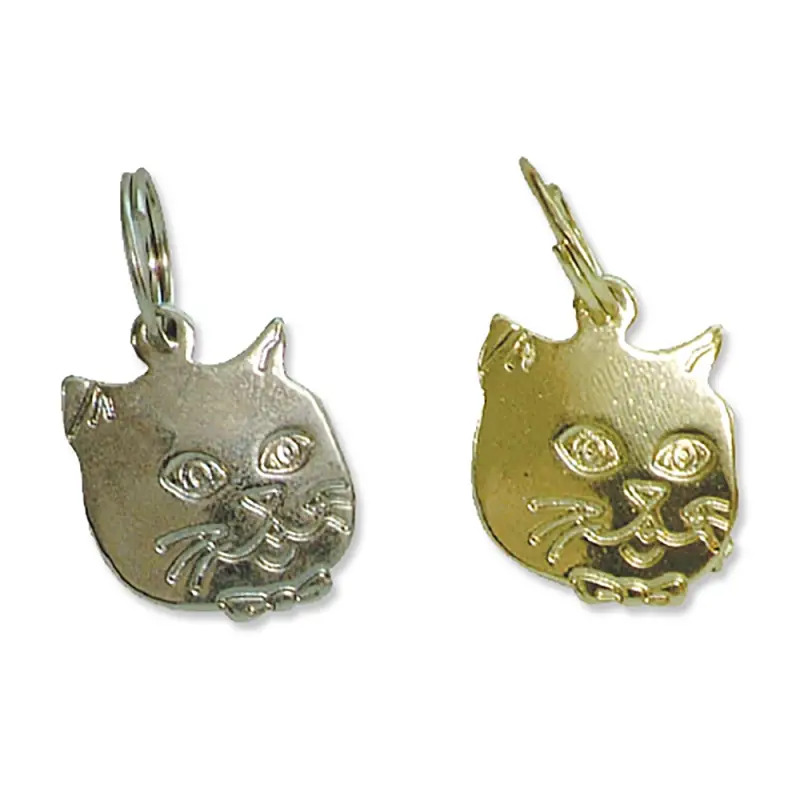 Identific. Chapa Cromada/dourada P/ Gatos emb. C/ 4 EX
