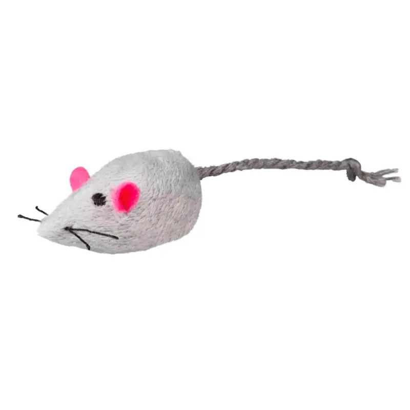 Ratinhos Em Pelucia C/ Guizo 1 Branco / 1 Cinzento Trixie