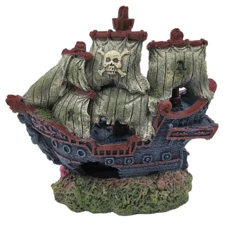 Decoraçao P/ Aquario caravela Pirata Peq. 15 Cm Superfish - 1040350276