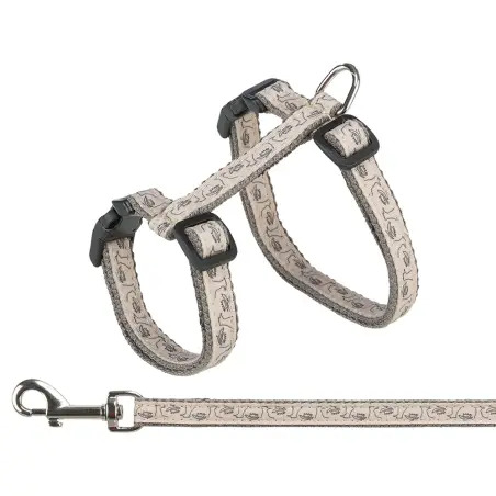 Peitoral+trela Para Gatos cinza/bege Trixie - 1040220483