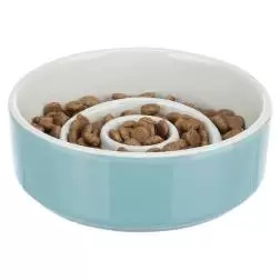 Gamela "slow Feeding" Ceramica 0,45lt/ø14cm cinza/az Trixie - 1040090580