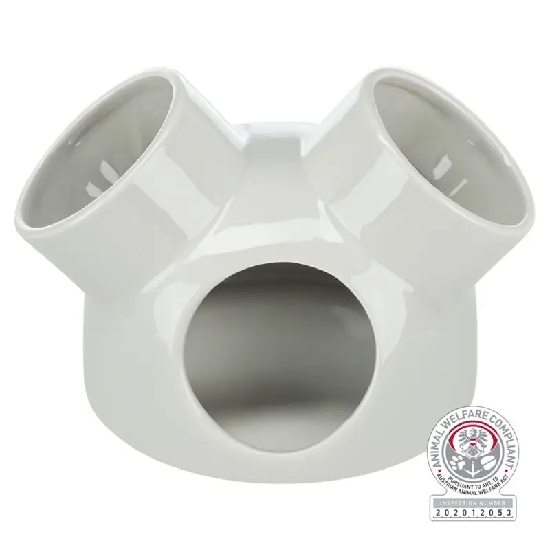 Casa Ceramica C/ 3 Entradas P/ Roedores Ø16x12 Cm ci Trixie