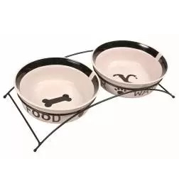 Suporte Em Metal C/ 2 Gamelas Em Ceramica 2,6 Lt Trixie - 1040090706