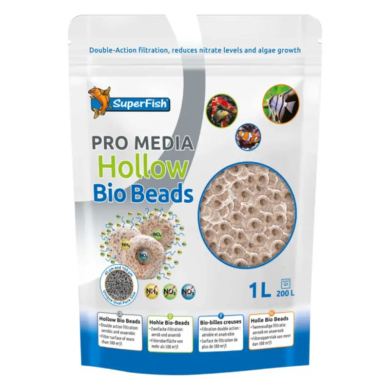 Superfish Pro Media Bio Bead 1000 Ml Superfish Superfish Pro Media Bio Bead 1000 Ml Superfish