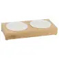 Gamela Dupla Em Ceramica Com Suporte Bambu 2x0,25lt/ø1 Trixie