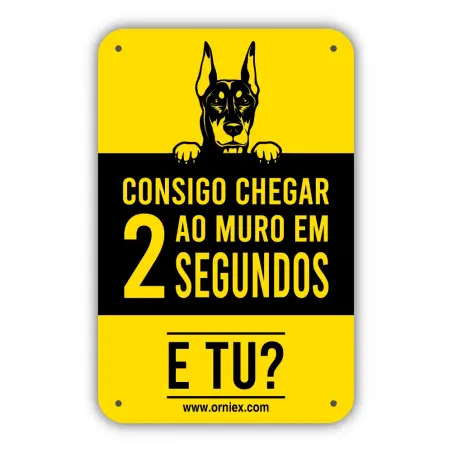 Placa Pvc "consigo Chegar Ao Muro Em 2 Seg..." EX - 1630070116