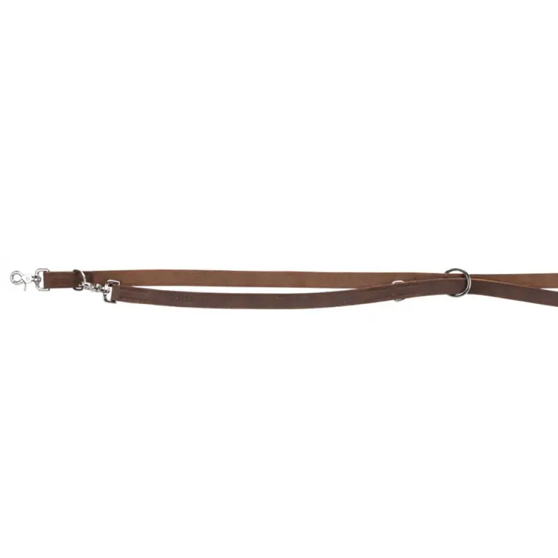 Trela Ajustável "Rustic" em Couro 2,00mt/25mm Castanho Trixie