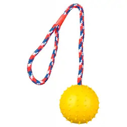 Bola Em Borracha C/ Corda Multicolorida - 7 Cm Trixie #1 - 1040061189