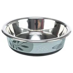 Gamela Rasa Em Inox Revest. Plastico 0,2lt/ø12cmazul Trixie - 1040090680
