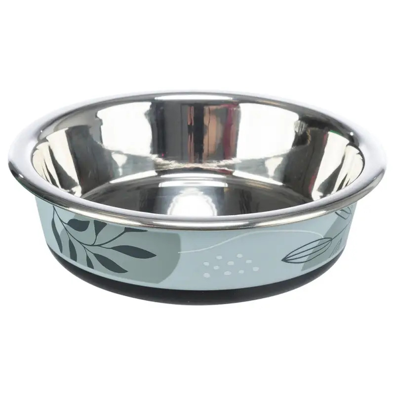 Gamela Rasa Em Inox Revest. Plastico 0,2lt/ø12cmazul Trixie
