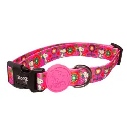 Coleira Rosa/Flores Snoopy - XS - Circunf. Pescoço: 23-36cm - 1040080683