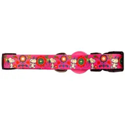 Coleira Rosa/Flores Snoopy - XS - Circunf. Pescoço: 23-36cm #2 - 1040080683