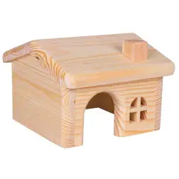 Casa Em Madeira De Pinho P/ Ratos E Hamsters 15x11x15 Trixie - 1040160039
