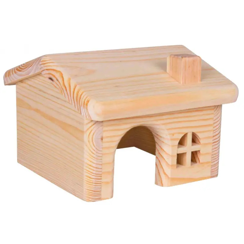 Casa Em Madeira De Pinho P/ Ratos E Hamsters 15x11x15 Trixie