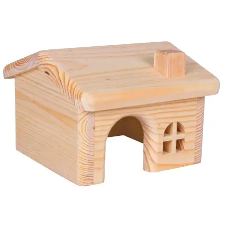 Casa Em Madeira De Pinho P/ Ratos E Hamsters 15x11x15 Trixie - 1040160039