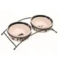Suporte Em Metal C/ 2 Gamelas Em Ceramica 0,6 Lt Trixie