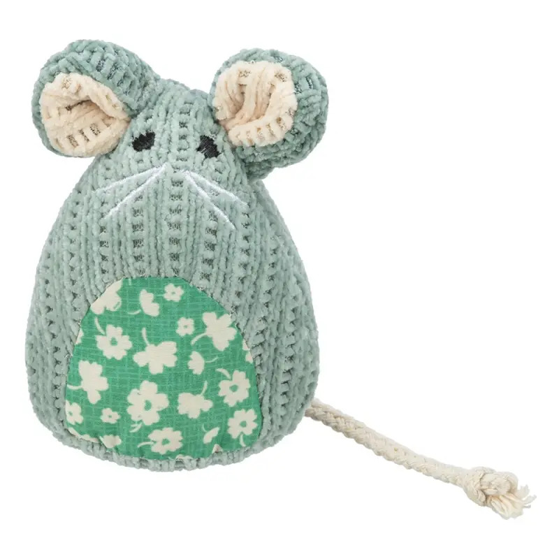 Rato Sentado Em Tecido "tricot" C/ Catnip - 11 Cm Trixie