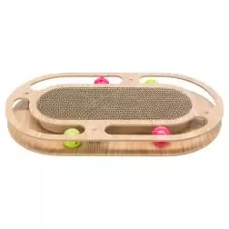 Arranhador Em Cartao/madeira C/brinquedos Catnip 46x4 Trixie - 1040060892