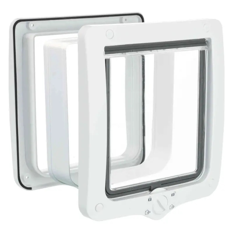 Porta Trixie 4 Funçoes Com tunel Para gato xl 24x28cm Branco Trixie